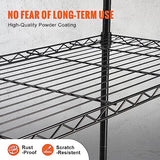 VEVOR Storage Shelving Unit with Wheels, 4-Tier Adjustable, 700 lbs Capacity, Heavy Duty Garage Shelves Metal Organizer Wire Rack, Black, 48" L x 18" VEVOR