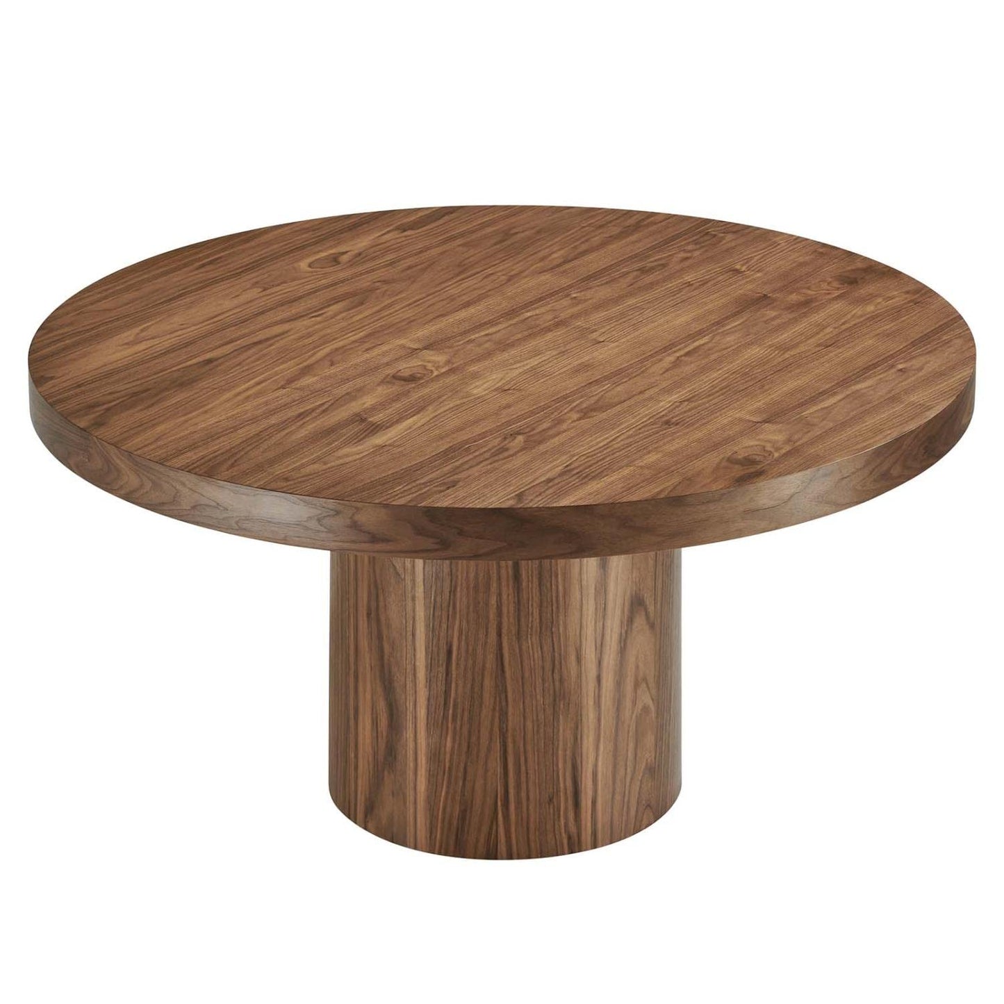 Modway Gratify 59" Round MDF Wood Dining Table in Walnut Finish