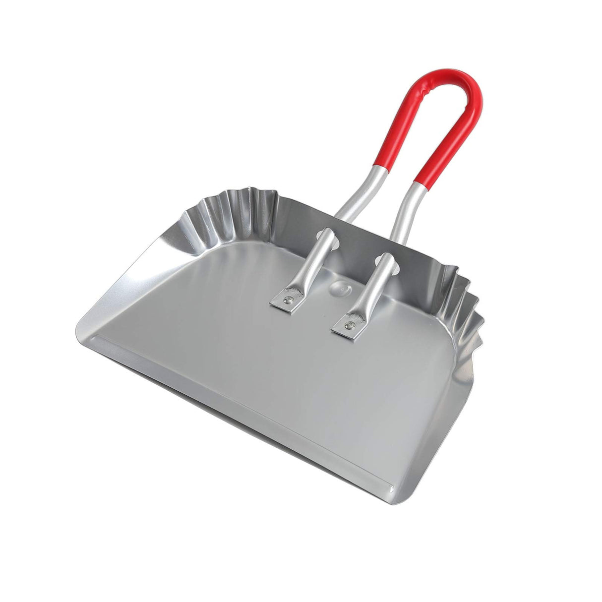 TOP DOG Metal Dustpan 17”, Aluminum Dust Pans Heavy Duty Does not Chip or Bend Sheet Metal Edge Flat Against Floor for Small Item Sweeping Rubber TOP DOG