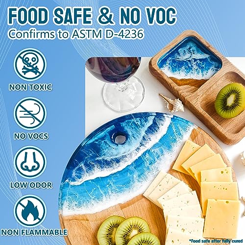 JDiction Epoxy Resin High Gloss 34OZ - 3X Yellowing Resistant Upgrade Formula, Self Leveling Resin and Hardener, Crystal Clear & Bubble Free Coating JDiction