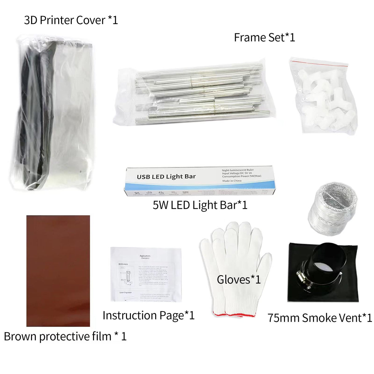 3-in-1 Multifunctional 3D Printer Enclosure Laser Engraver Eye Protective Shield Cover Resin 3D Printer Fireproof Tent with Fume Extractor Smoker HOCENWAY