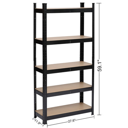 Karl home Garage Shelving Heavy-Duty, 5-Tiers Wide Size Adjustable Metal Shelving Unit Utility Rack Organization for Garage Pantry Basement, - WoodArtSupply