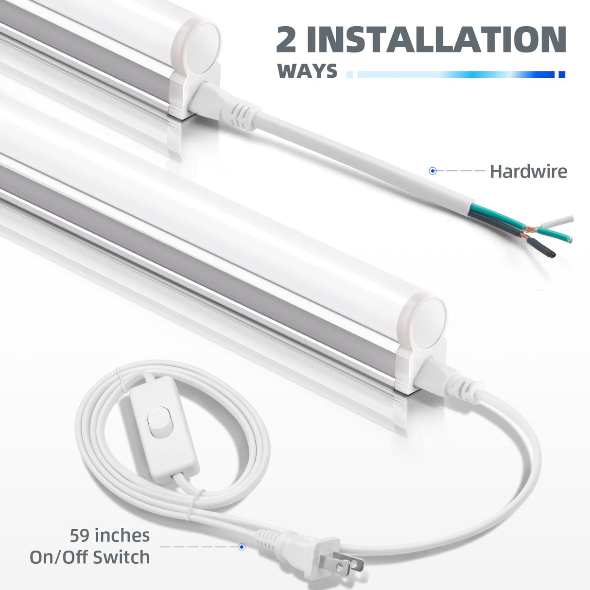 Barrina T5 3FT LED Shop Light, 1900lm,5000K Daylight White, 16W Utility Light Fixture, Ceiling and Under Cabinet Light for Workshop Garage, Corded Barrina