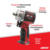 AIRCAT Pneumatic Tools 1058-VXL 1/2-Inch Vibrotherm Drive Composite Compact Impact Wrench 750 ft-lbs AIRCAT