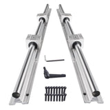 CNCMANS SBR20-2200mm Linear Rail Linear Rails and Bearings Kit 2Pcs SBR20 2200mm Long Fully Supported Shaft Guide with 4Pcs SBR20UU Linear Bearing CNCMANS