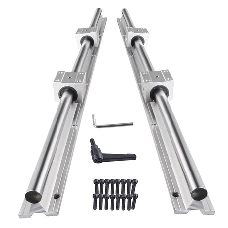 CNCMANS SBR20-2200mm Linear Rail Linear Rails and Bearings Kit 2Pcs SBR20 2200mm Long Fully Supported Shaft Guide with 4Pcs SBR20UU Linear Bearing CNCMANS