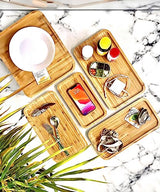 Bam&Boo Natural Bamboo Serving Tray Minimalist Rectangular — Food, Storage, Decor for Breakfast, Parties, Weddings, Picnics (11.5" x 6") Bam & Boo