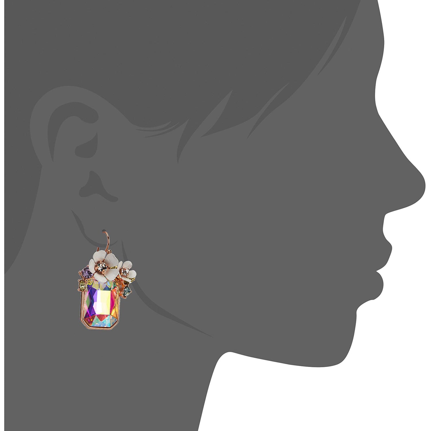 Betsey Johnson Flower Cluster Stone Drop Earrings Betsey Johnson