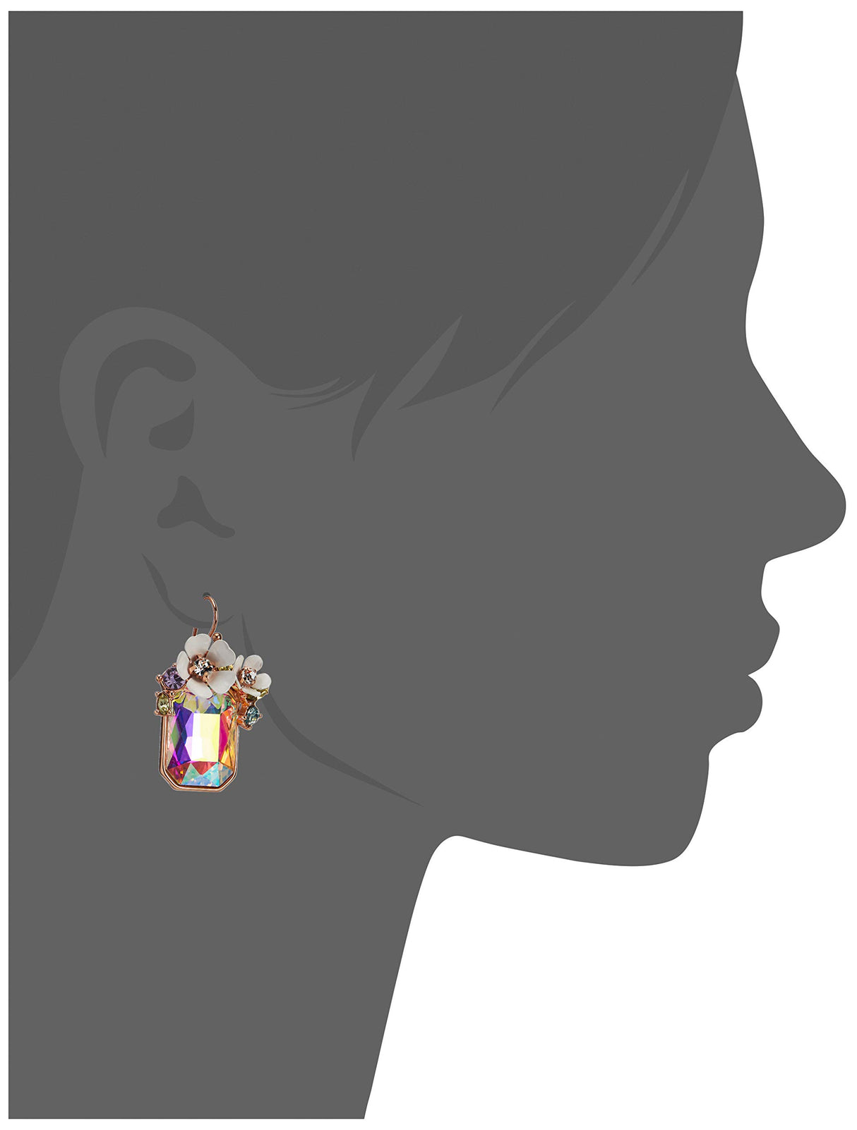 Betsey Johnson Flower Cluster Stone Drop Earrings Betsey Johnson