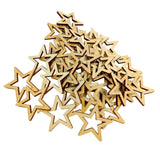 LoveinDIY 50pcs 30mm Unfinished Hollow Stars Wooden Shape Embellishment for LoveinDIY