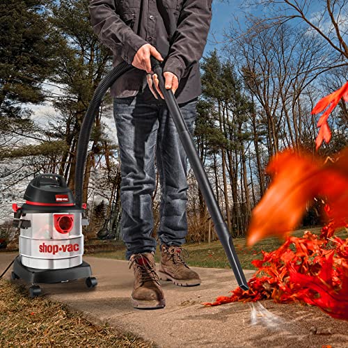 Shop-Vac 5 Gallon 4.5 Peak HP Wet/Dry Vacuum, Stainless Steel Tank, Portable Shop Vacuum with Attachments for Jobsite, Garage & Workshop. 5989300 Shop-Vac