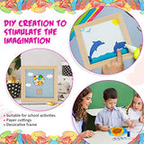 12 Pcs Wood Panel Boards for Painting 6'' Unfinished Wooden Canvas Panel Square Hexagon Triangle Boards Blank Wood Blocks Crafts for Arts Crafts Colarr