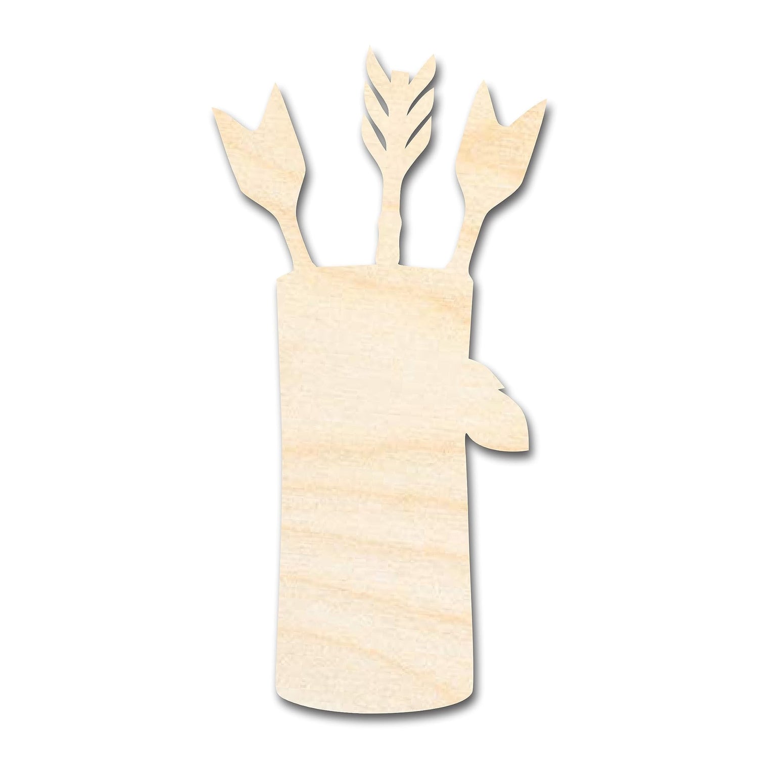 Unfinished Wood Arrow Quiver Shape | Craft Cutout | up to 36" DIY 12" / 1/4" 24 Hour Crafts