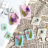 RESINWORLD Earrings Molds with Varieties of Shapes and Sizes, Stud Dangle Drop Earrings Resin Molds with Hole, Arch/Oval/Hexagon Silicone Molds for ResinWorld