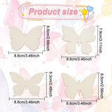 GOMAKERER 48 Pcs Wooden Butterfly Cutouts, 4 Styles Natural Unfinished Butterfly Slices Blank Butterfly Shaped Wood Cutouts Wooden Butterfly GOMAKERER