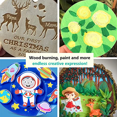 HILELIFE Wood Rounds for Crafts 6 Inch - 12 Pack Wood Round, Unfinished Wood Circles for Crafts, Round Wooden Discs, Circle Wood Sign Blank HILELIFE