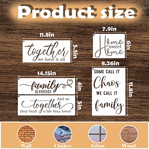 Word Stencils for Painting On Wood Sign Canvas Fabric, Reusable Welcome Farmhouse Burning Inspirational Art Craft Paint Stencil for Shirt Family Pkqon