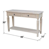 IC International Concepts Vista Console/Sofa, Unfinished Accent Table IC International Concepts