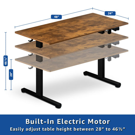 Lifetime Home Height Adjustable 48" Electric Standing Desk - Upgraded Ultra Durable Home Office Large Rectangular Computer or Laptop Sit Stand Lifetime Home