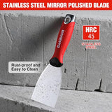 Goldblatt 3" Putty Knife, Stainless Steel Scraping Paint, Putty Knife Scraper with Hammer End, Soft Grip, Perfect for Drywall Repairing and Finishing Goldblatt