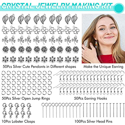 selizo Jewelry Making Kits for Adults Women with 28 Colors Crystal Beads, 1660Pcs Crystal Bead Ring Maker Kit with Jewelry Making Supplies