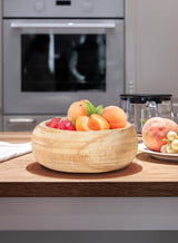 Serene Spaces Living Paulownia Round Wood Bowl - Handmade Decorative Wooden Bowl for Décor, Parties, Weddings, Centerpiece for Floral Arrangements - Serene Spaces Living