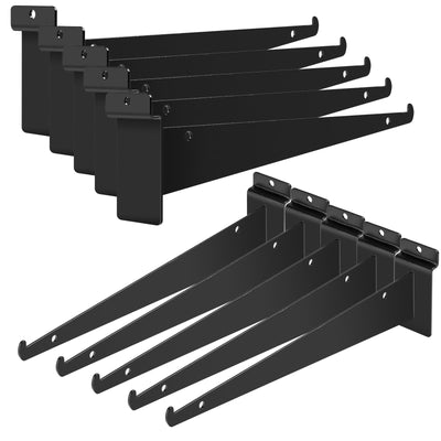 ALISWAT 10Pcs Slatwall Knife Shelf Brackets, 8 inch Metal Slatwall Bracket with Lip, Heavy Duty Shelf Slatwall Accessories for All Slat Wall Panels