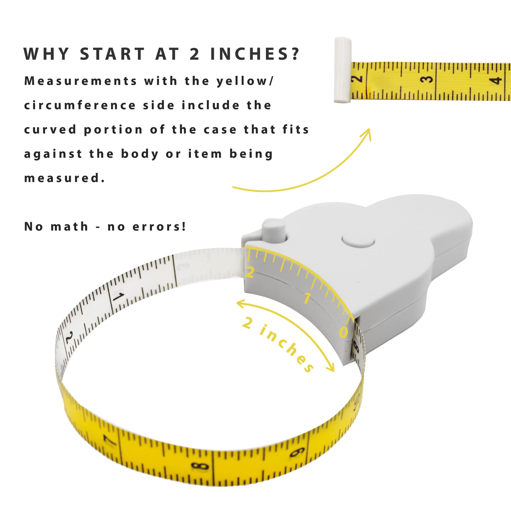 Perfect Body Tape Measure - 80 Inch Automatic Telescopic Tape Measure - Retractable Measuring Tape for Body: Waist, Hip, Bust, Arms, and More (White - WoodArtSupply