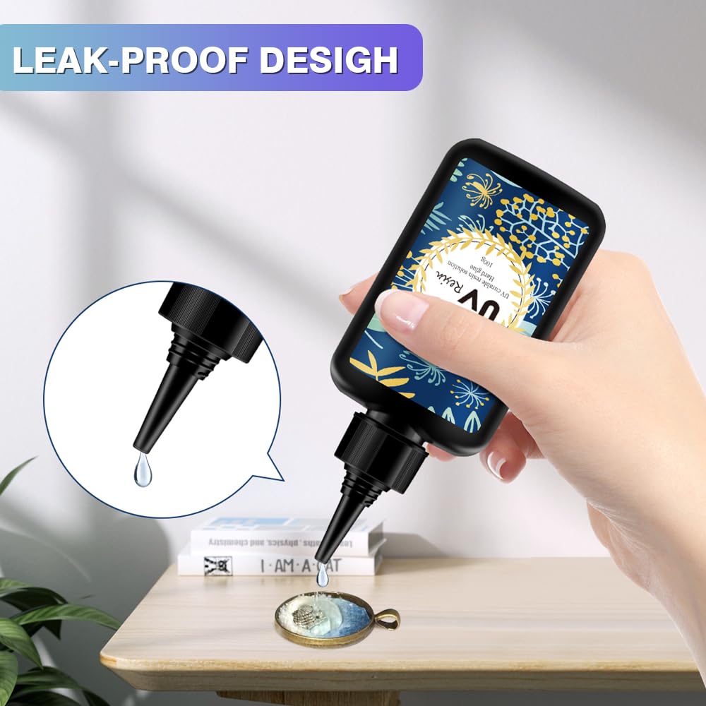 OSBANG 300g UV Resin Crystal Clear Hard UV Cure Epoxy Resin, Upgraded Formula UV Resin, Solar Activated Glue Kit Transparent Resin, Ultraviolet Fast OSBANG