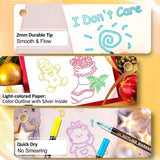 Double Line Outline Markers 24 Colors Super Squiggles Glitter Markers Self Outline Metallic Markers, Doodle Shimmer Markers Drawing Pens for OUNIY