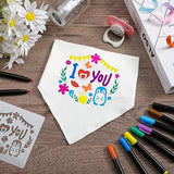 Jutom 38 Pcs DIY Baby Bibs Decorating Sets Includes 14 White Baby Bibs 10 Fabric Paint Markers 14 Stencils, 2 Ply Cotton Drool Bibs Plain Baby Shower Jutom