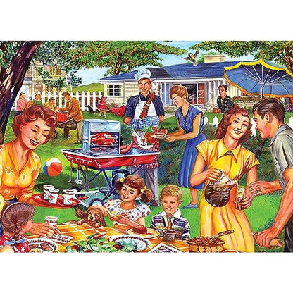 Cra-Z-Art - RoseArt - Back to The Past - Backyard BBQ - 750 Piece Jigsaw Puzzle - WoodArtSupply