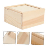 Abaodam 2pcs Boxes Small Wooden Box Unfinished Wood Organizer Sundries Storage Tray Plain Bamboo Soap Wooden Jewelry Case Wood Decor Jewelry Abaodam