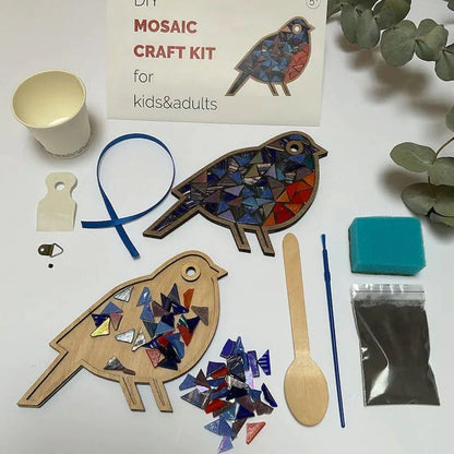 ROJADA DIY Mosaic Kit, DIY Mosaic Kit for Kids, Beautiful Mosaic Feather Artwork, Mosaic Puzzles DIY Ornament Kit, Idea for Craft Lovers of All Ages - WoodArtSupply