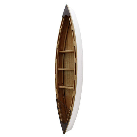 Morning View 47 Inch Wood Boat Shelf Decor Nautical Wall Hanging Boat Ornament Beach Theme Room Wall Home Decor Morning View