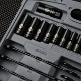 STANLEY Drive Socket Set, Black Chrome, Laser Etched, 99-Piece (92-839) STANLEY