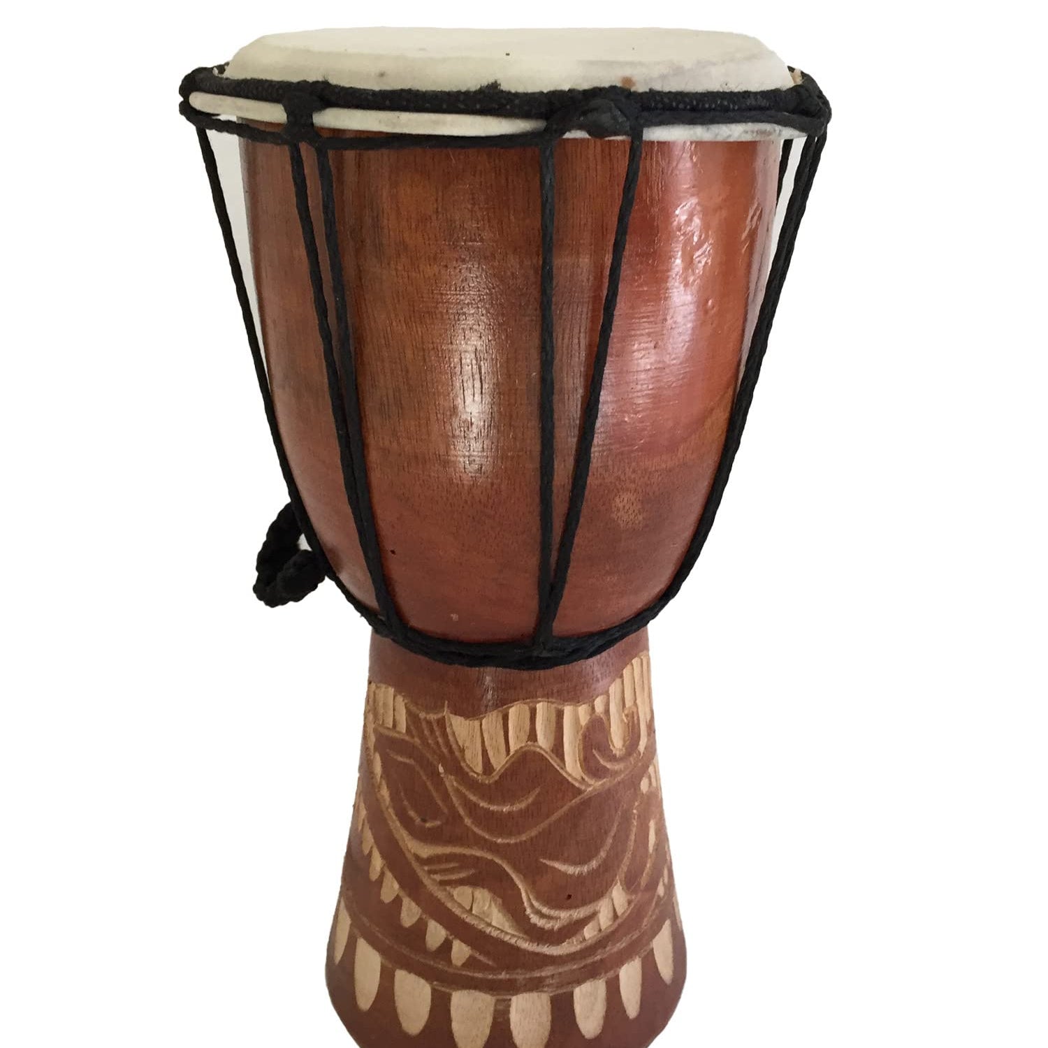 JIVE BRAND Djembe Drum Bongo Congo African Mahogany Wood Drum With Heavy Base Goat Skin Drum Head Hand Carved Professional Quality - 9" High - NOT Jive