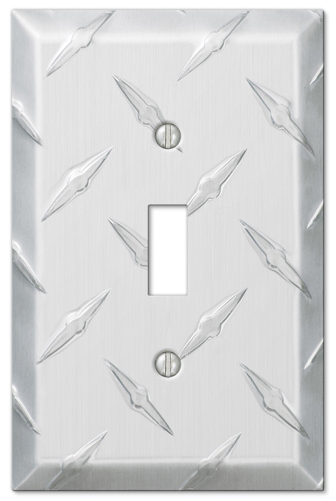 Amerelle 955T Diamond Plate Wallplate, 1 Toggle, Aluminum AMERELLE