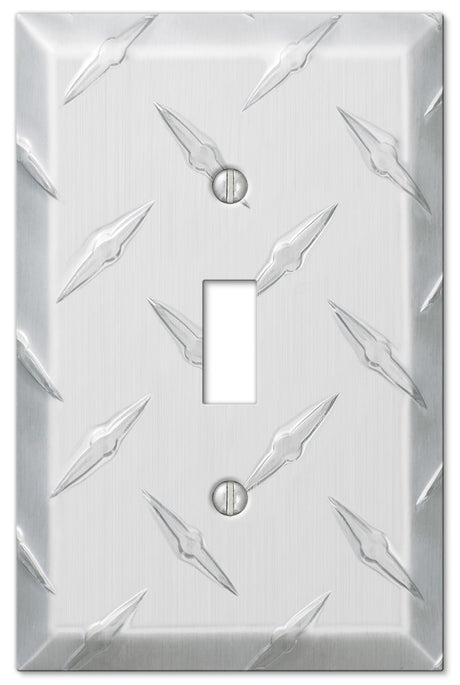 Amerelle 955T Diamond Plate Wallplate, 1 Toggle, Aluminum AMERELLE