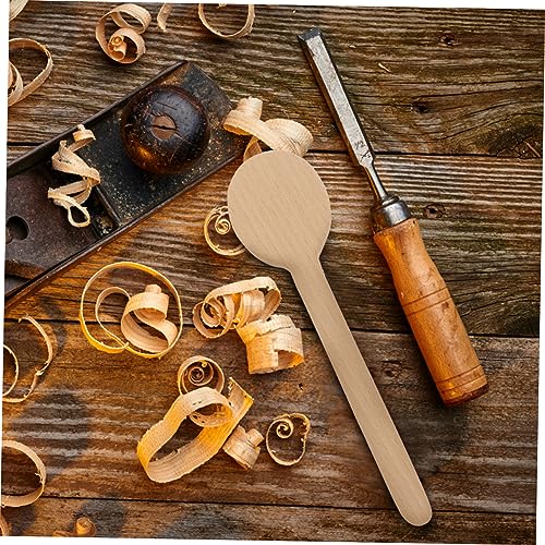TEHAUX 4pcs Unfinished Wooden Spoon Wooden Craft Whittling Kit Whittling Craft Kit Sugar Spoon Wood Carving Unfinished Wooden Scoops Wood Carving TEHAUX