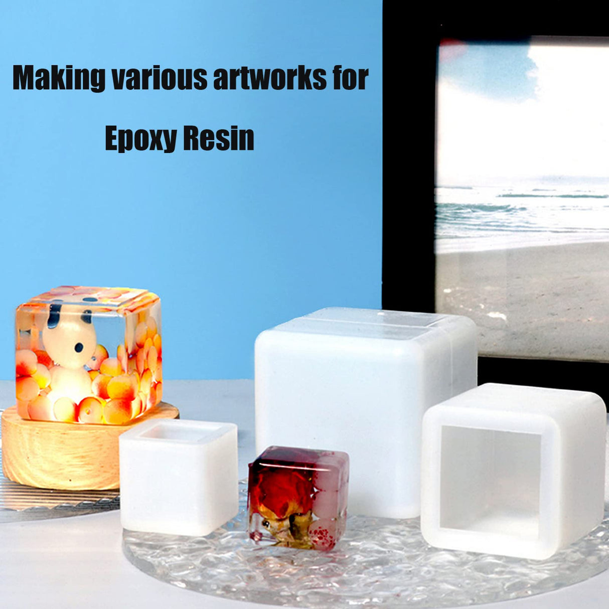 ZQYSING (3 Pack) Resin Cube Molds, Deep Square Silicone Molds for Epoxy Resin Casting DIY Art Craft Candle Soap Making ZQYSING