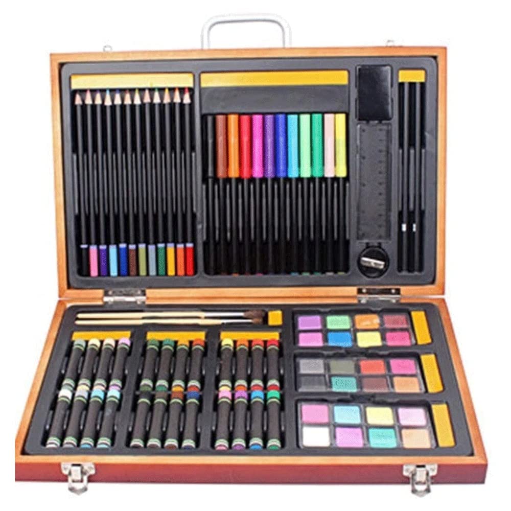 RMENST Art Supplies, 82 Pieces Deluxe Wood Art Set for Artist, Colored Pencils, Oil Pastels, Watercolor Cakes Creative Gift - WoodArtSupply