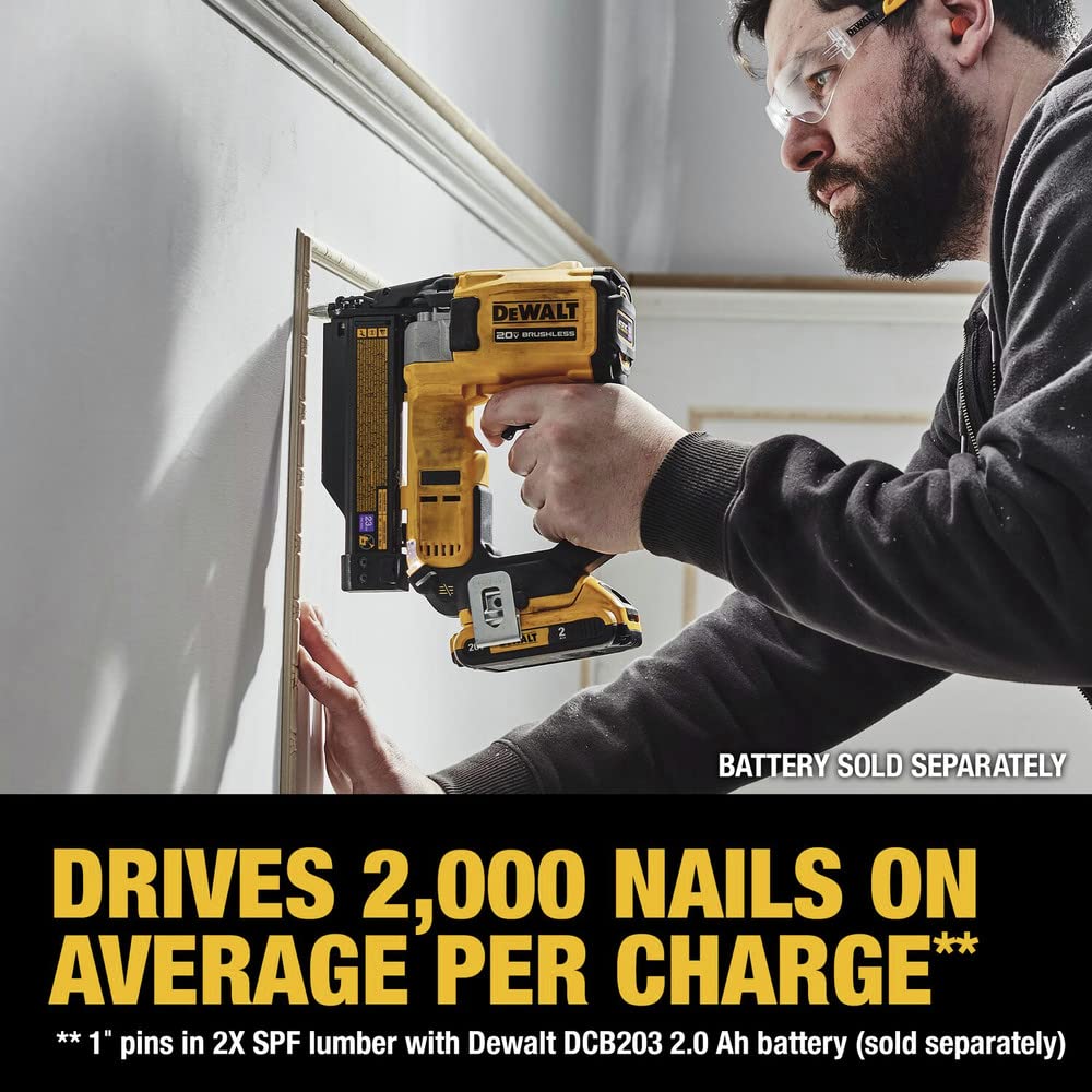 DEWALT ATOMIC Compact Series™ 20V MAX* Brushless Cordless 23 Ga. Pin Nailer (Tool Only) (DCN623B) DEWALT