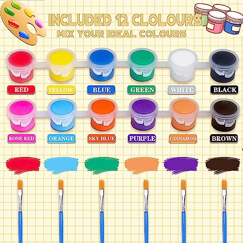 280 Pcs Washable Paint for Kids Arts and Crafts, 20 Gouache Watercolor Paint Sets of 12 Colors for Party Classroom Painting Supplies, 20 Flat and 20 DUA MAIGA