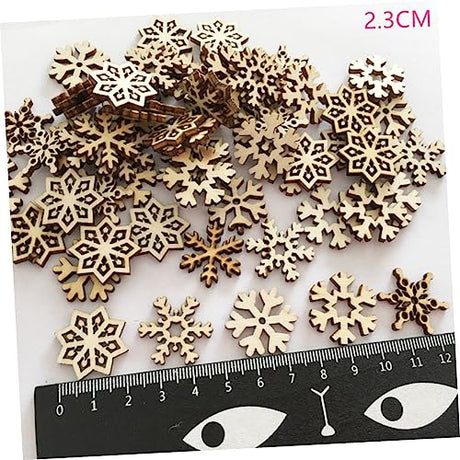 NOLITOY 100 Pcs Home Decorations Decor Gift Tags for Presents Christmas Unfinished Wood Slices Christmas Wooden Cutout Snowflake Ornaments Wooden NOLITOY