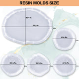 Resin Tray Molds,Large Silicone Tray Molds with 4Pcs Coaster Molds for Epoxy Resin，Oval Tray Molds for Resin Casting, DIY Resin Crafts Home SIMEIQI