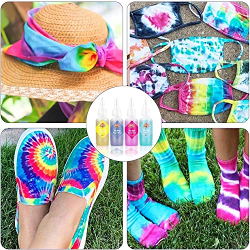 DIY Tie Dye Kits, Emooqi 32 Colours All-in-1 Tie Dye Set Contain 32 Bag Pigments, Rubber Bands, Gloves, Sealed Bag，Apron and Table Covers for Craft Emooqi