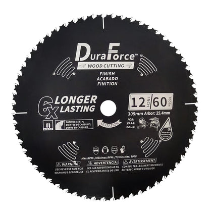 DuraForce 12-Inch 60-Tooth Professional Finish ATB Saw Blade with DuraGuard Anti-Stick for Miter and Table Saws (DF1200SP60) - WoodArtSupply