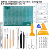 32Pack Vinyl Weeding Tools with T-Shirt Alignment Ruler Kit, Weeding Tools for Vinyl, Vinyl Weeding Tools Kit for Weeding Vinyl, DIY Christmas Gifts, Sanviatime