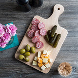 LZMS 4 Pcs Medium Wood Cutting Board - Kitchen Chopping Boards for Bread, Cheese, Vegetabes & Fruits with Handle - Eco-Friendly Board for Health LZMS